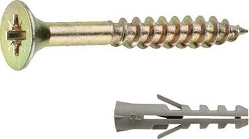 CONNEX Súprava univerzálnych skrutiek 4,0 × 40 mm PZ a hmoždiniek, 25 kusov