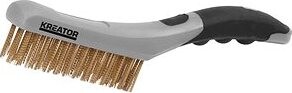 KREATOR Ručná drôtená mosadzná kefa 4-radová, plastová KRT561006