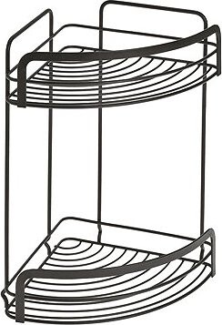 Metaltex ORIGIN LAVA Police 20 × 20 × 30 cm závěsná roh. 2 patra černá