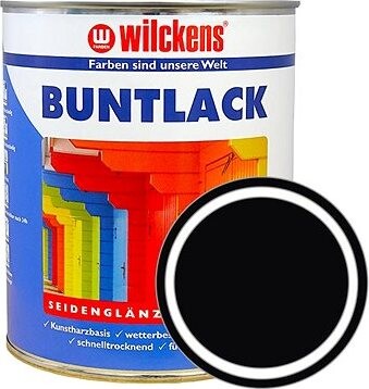 Wilckens Nemecká syntetická vrchná farba pololesk Buntlack Seidenglaenzend čierna
