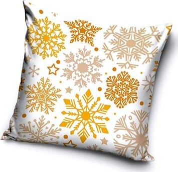 TipTrade Vianočná obliečka Mrazivé vločky biely 40 × 40 cm