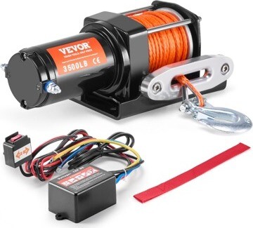 Vevor Elektrický navijak na auto so syntetickým lanom 1580 kg