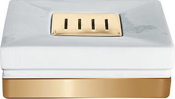 Spirella Mydlovnička ROMA, zlatý podstavec, biely porcelán