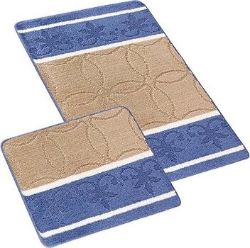 BELLATEX Súprava Bany 60 × 100 cm + 60 × 50 cm ornament modro-béžová