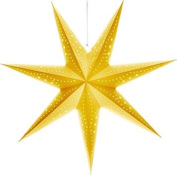 Solight LED vianočná hviezda zlatá, závesná, časovač, 60 cm, 20× LED