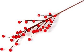 LAALU Vianočná dekorácia – vetvička s červenými bobuľami 63 cm