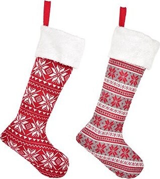 DOMMIO Vánoční punčocha pletená na koledu 45 × 11 cm, 2 ks