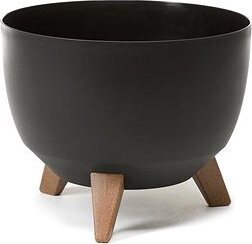 LAMELA Obal na kvetináč ROMA, priemer 29 cm, misa na nôžkach, čierny