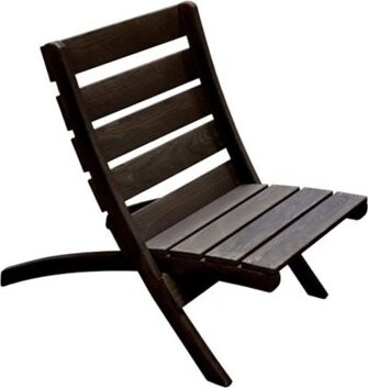 EcoFurn City Granny Dřevěné zahradní skládací židle, borovice, černý olej