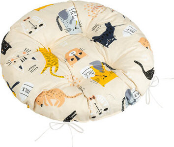 BELLATEX Adela Sedák 62/291 okrúhly prešívaný priem. 40 cm mačičky