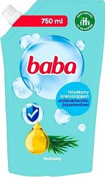 BABA antibakteriálne tekuté mydlo náhradná náplň s čajovníkovým olejom 750 ml