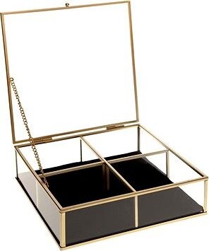 ATMOSPHERA Veľká sklenená šperkovnica zlatá