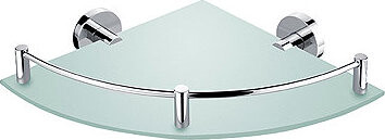 Nimco Polica do kúpeľne a sprchy rohová s ohrádkou – sklo kov Unix UN-13091RA-26