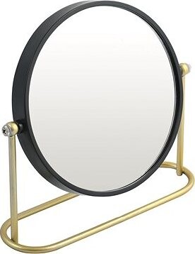 Spirella kozmetické zväčšovacie zrkadlo Bly, čierne, polyresin, zlatý stojan