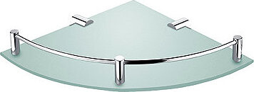 Nimco Polica do kúpeľne a sprchy rohová s ohrádkou – sklo kov Bormo BR-11091RA-26