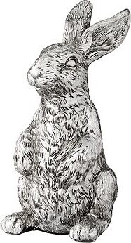 LENE BJERRE Serafina Stojací zajko strieborný, 11 cm