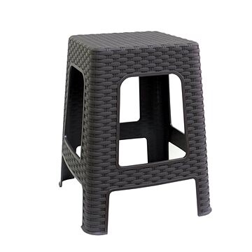 MEGA PLAST – Taburet II., záhradný polyratan 45 × 35,5 × 35,5 cm, wenge