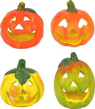 DOMMIO Podzimní keramické dýně - set 4 kousků, 8 × 8 cm a 10 × 7,5 cm