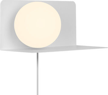 NORDLUX Nástenná lampička s poličkou Lilibeth, 150 × 160 mm, E14, biela