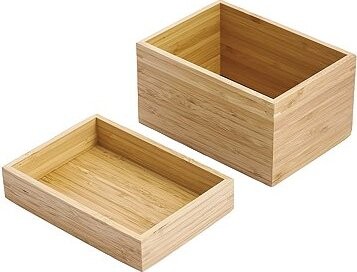 MSV stohovatelný organizér ISALYS, bambus, 2 přihrádky