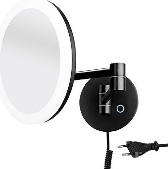 Nimco LED Kozmetické zrkadlo podsvietené čierne okrúhle – dotykové ZK-20265-90