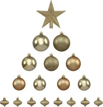 FÉÉRIC LIGHTS AND CHRISTMAS Vianočné ozdoby – gule s hviezdou, zlaté, 18 ks