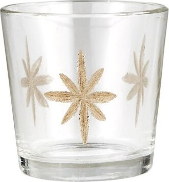 TEXTILOMANIE Sklenený svietnik s mosadzným dekorom Sconce