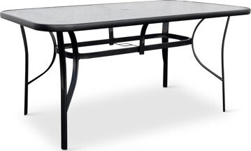 NOELA Záhradný stôl KLAUDIE hranatý, transparentná doska