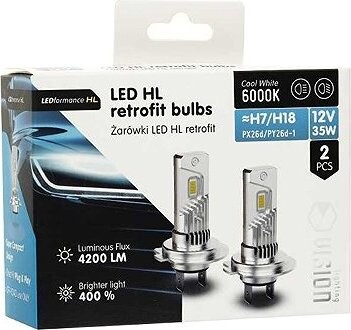 Carmotion LED H7/H18 12V 35W 4200 lm VISION, 2 ks