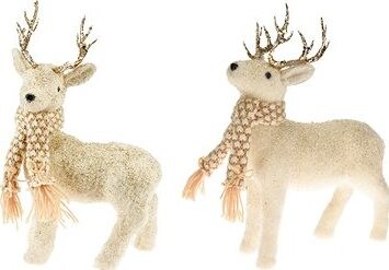 LAALU Vianočné ozdoby – jelenček, krémový, 22 × 35 cm, 2 ks