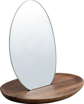 Spirella oválne zrkadlo Alesia, s dreveným oválnym podstavcom