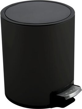Pedálový odpadkový kôš Riku, matný čierny, oceľ, 3 l