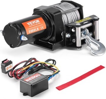 Vevor Elektrický navijak na auto s oceľovým lanom 1360 kg