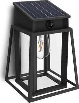 Philips Lysin UltraEfficient solárne LED svietidlo so senzorom 3,2 W, 500 lm, 2700 K, IP44, hranaté, čierne