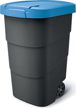 Prosperplast Smetná nádoba s odolnými kolieskami Wheeler, antracit s modrým vekom 95 l