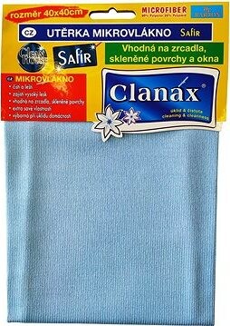 CLANAX utierka mikrovláknona okná Zafír 290 g, 40 × 40 cm