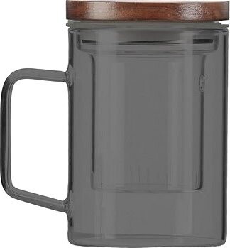 Vialli Design Hrnček sklenený s infúzorom SOHO, 350 ml, grafitový_9361