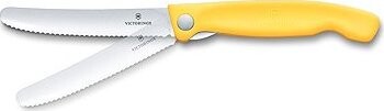 Victorinox Skladací desiatový nôž Swiss Classic, vlnité ostrie žltý