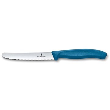 Victorinox Nôž na paradajky Swiss Classic, vlnité ostrie 11 cm modrý