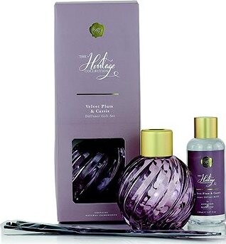 Ashleigh & Burwood Darčeková súprava sklenená MAUVE s náplňou VELVET PLUM & CASSIS 150 ml