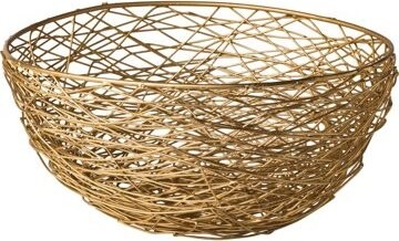 Style Point Kovový drôtený košík 30 cm, zlatý