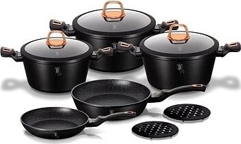 BERLINGERHAUS Sada riadu s mramorovým povrchom 10 ks Black Rose Collection