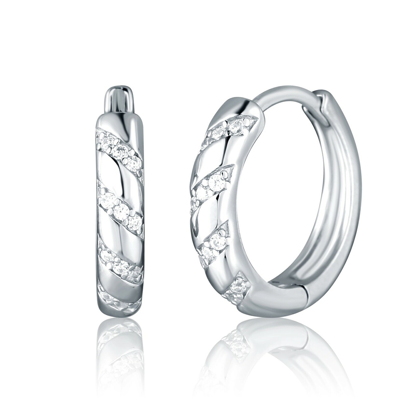 JVD Nadčasové strieborné kruhy so zirkónmi SVLE2866X610000