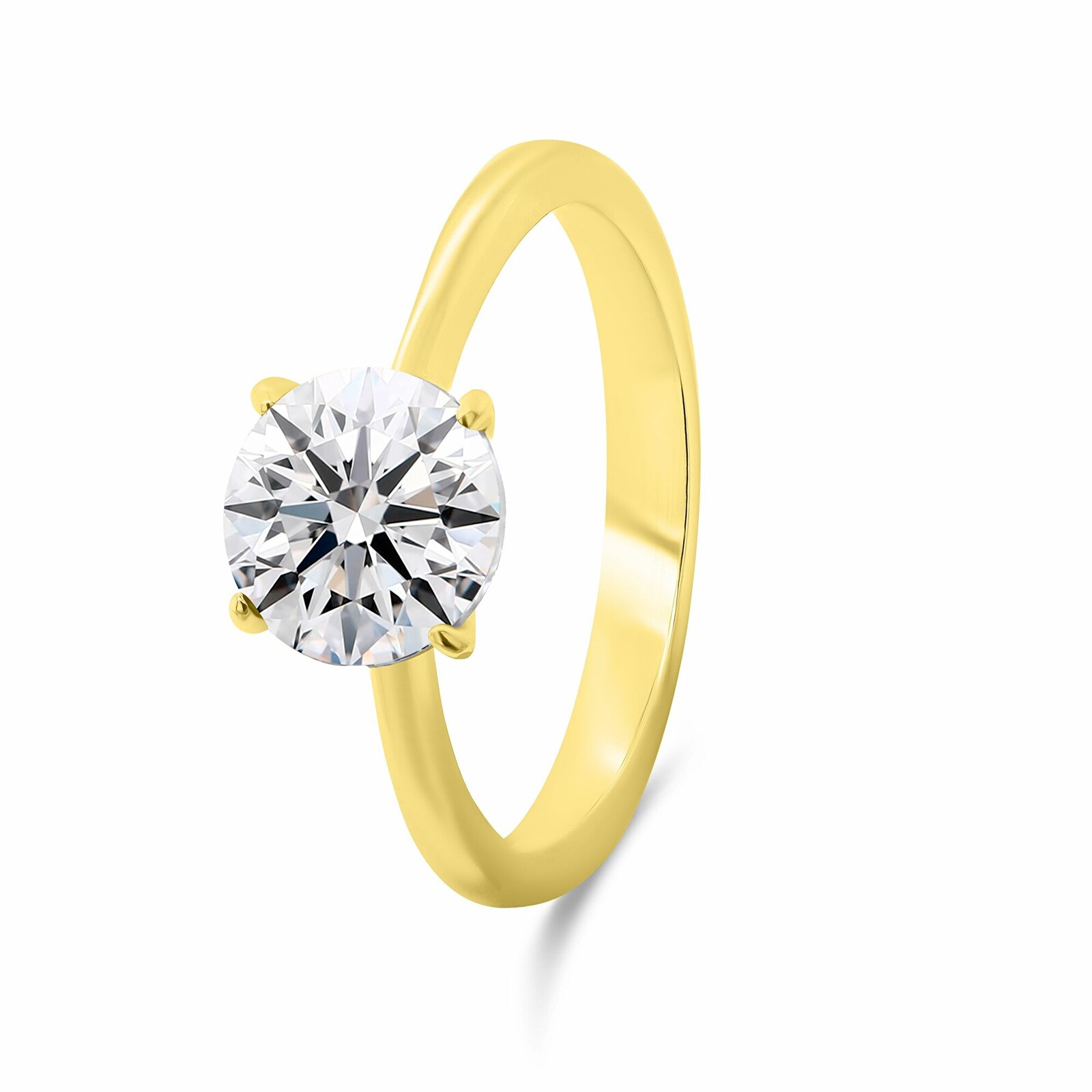 Brilio Silver Pozlátený zásnubný prsteň s kubickou zirkóniou RI057Y 58 mm