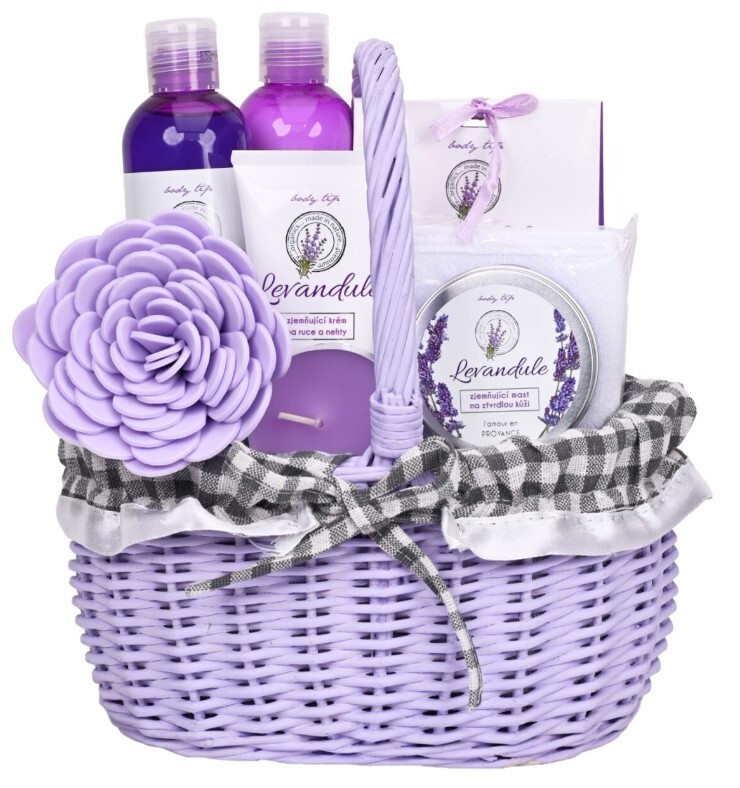 Vivaco Darčekové balenie Levanduľa v dekoratívnom prútenom koši