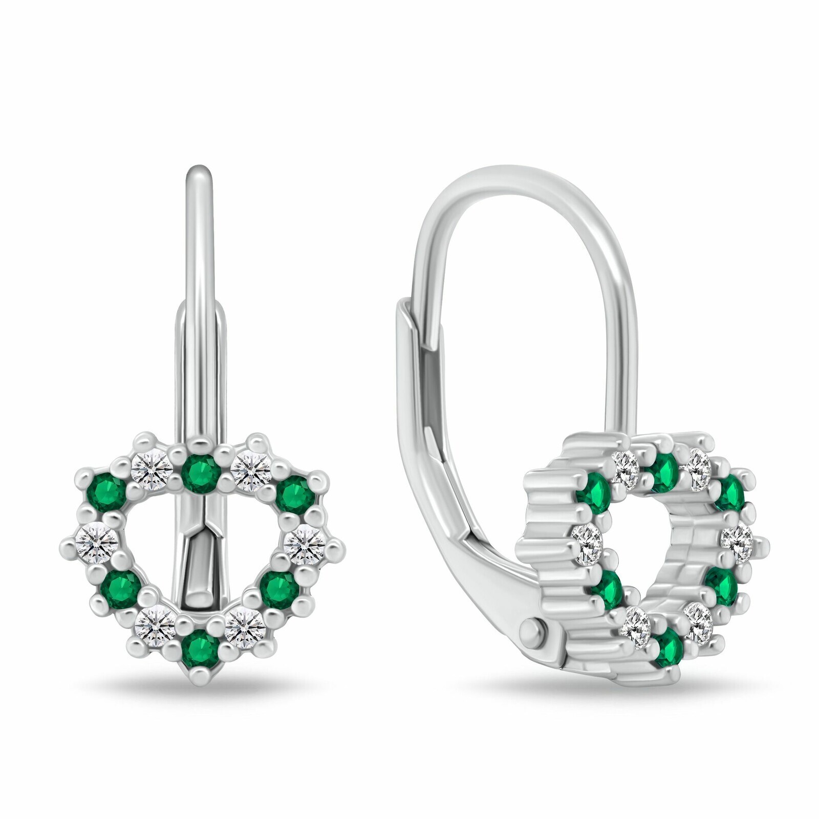 Brilio Silver Dievčenské strieborné náušnice Srdiečko s kubickými zirkónmi EA1235WG