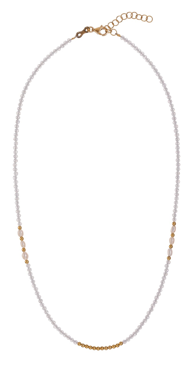 Alisia Trblietavý náhrdelník so zirkónmi a perlami AL4812.01.000