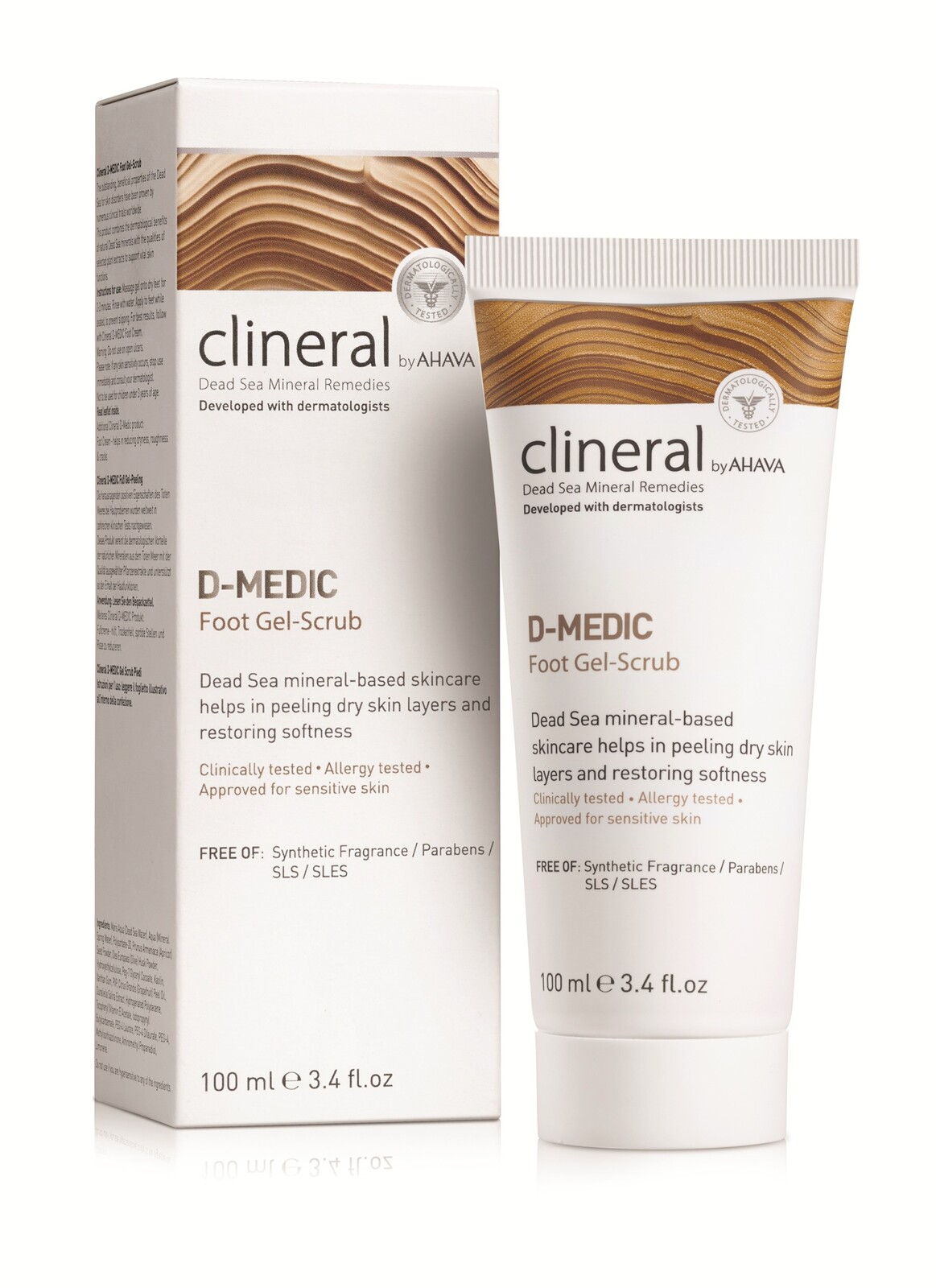 AHAVA Minerálny peeling na nohy Clineral D-Medic (Foot Gel-Scrub) 100 ml