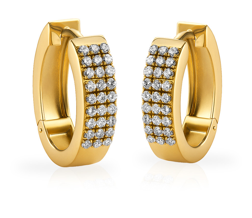 Brilio Elegantné zlaté kruhy s kubickými zirkónmi 14/513.121ZIR