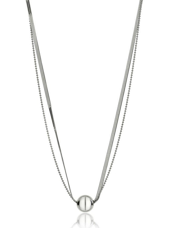 Marc Malone Dvojitý oceľový náhrdelník Skye Silver Necklace MCN24001S